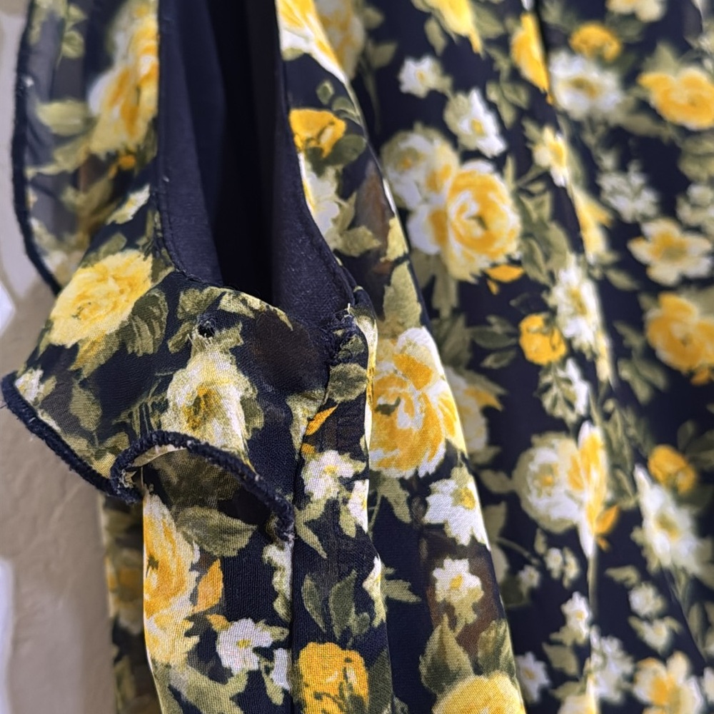 Sweet Storm Yellow and Black Floral Maxi Dress - Picture 6 of 6